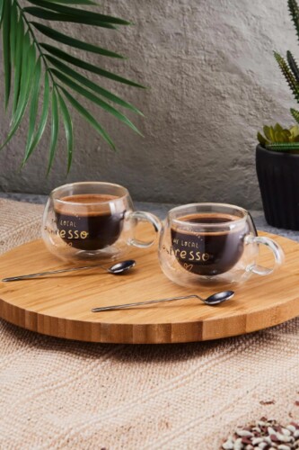 2’li Çift Cidarlı Double Espresso ve Türk Kahvesi Fincanı 160 ml - 13788