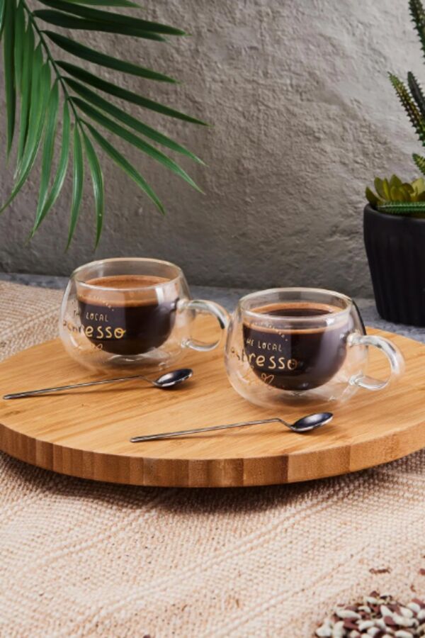 2’li Çift Cidarlı Double Espresso ve Türk Kahvesi Fincanı 160 ml - 13788 - 1