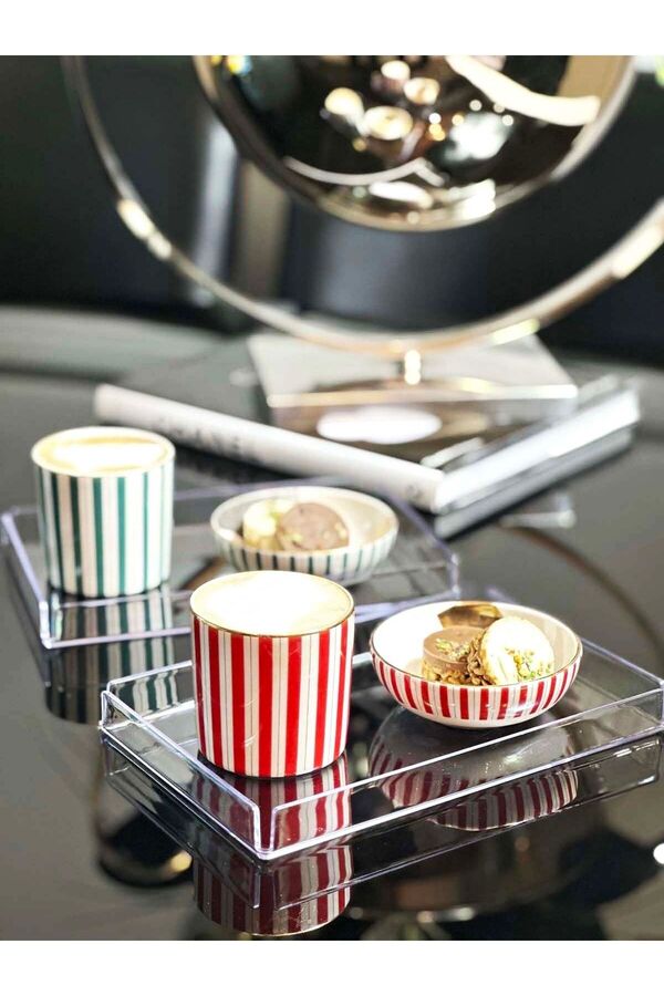 2'li Şeffaf Sunum Nişan Kahve Pleksi Tepsi