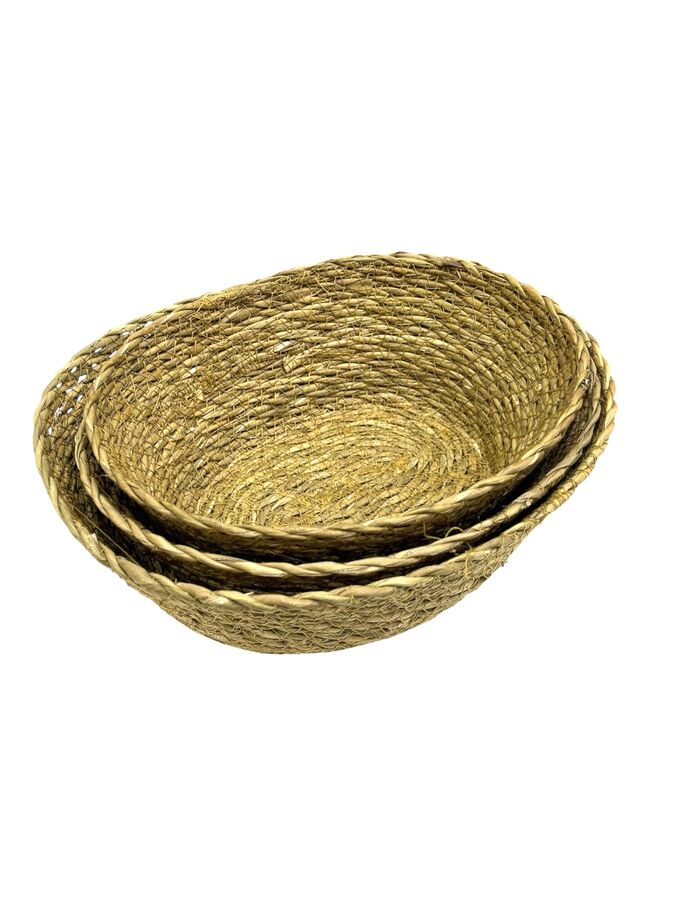 3'lü Hasır Ekmek-Meyve Sepeti Oval - 05