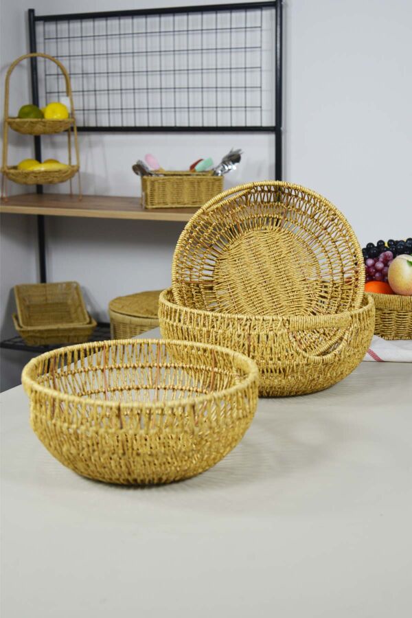 3'lü Meyve Sepeti Yuvarlak Set - 240 - 1