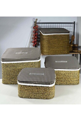 SepetçiBaba - 4 Parça Çok Amaçlı Çamaşır Sepeti Seti