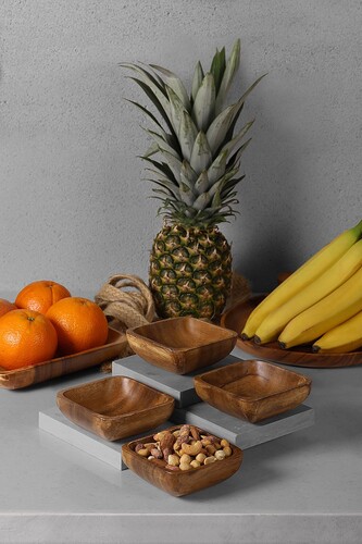 SepetçiBaba - 4'lü Akasya Kare Çerezlik - 6102