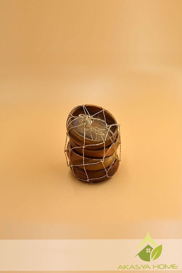 4'lü Yuvarlak Akasya Çerezlik Fma01903