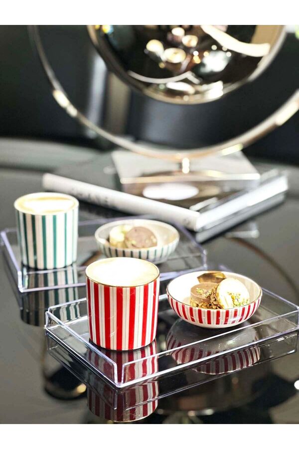 6 Adet Şeffaf Sunum Nişan Kahve Pleksi Tepsisi