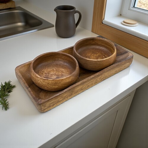 SepetçiBaba - Akasya - 3 Parça Sunum Tabaklı Çerez Seti - 6703