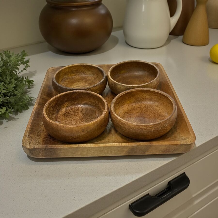 Akasya - 5 Parça Tepsili Kase Seti - 6707