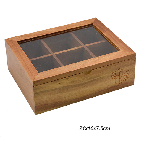 SepetçiBaba - Akasya 6 Bölmeli Çay Kutusu - Organizer - 02121 