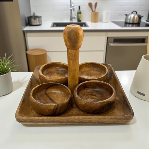 SepetçiBaba - Akasya - 6 Parça Kaseli Tutmalı Servis Çerez Seti - 6705