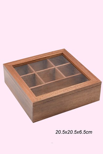 SepetçiBaba - Akasya 7 Bölmeli Çay Kutusu - Organizer - 25520