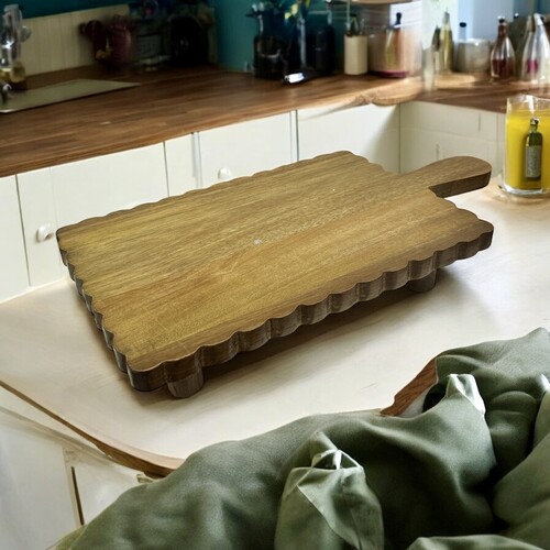 SepetçiBaba - Akasya Ayaklı Dikdörtgen Sunum Tahtası - 25838 