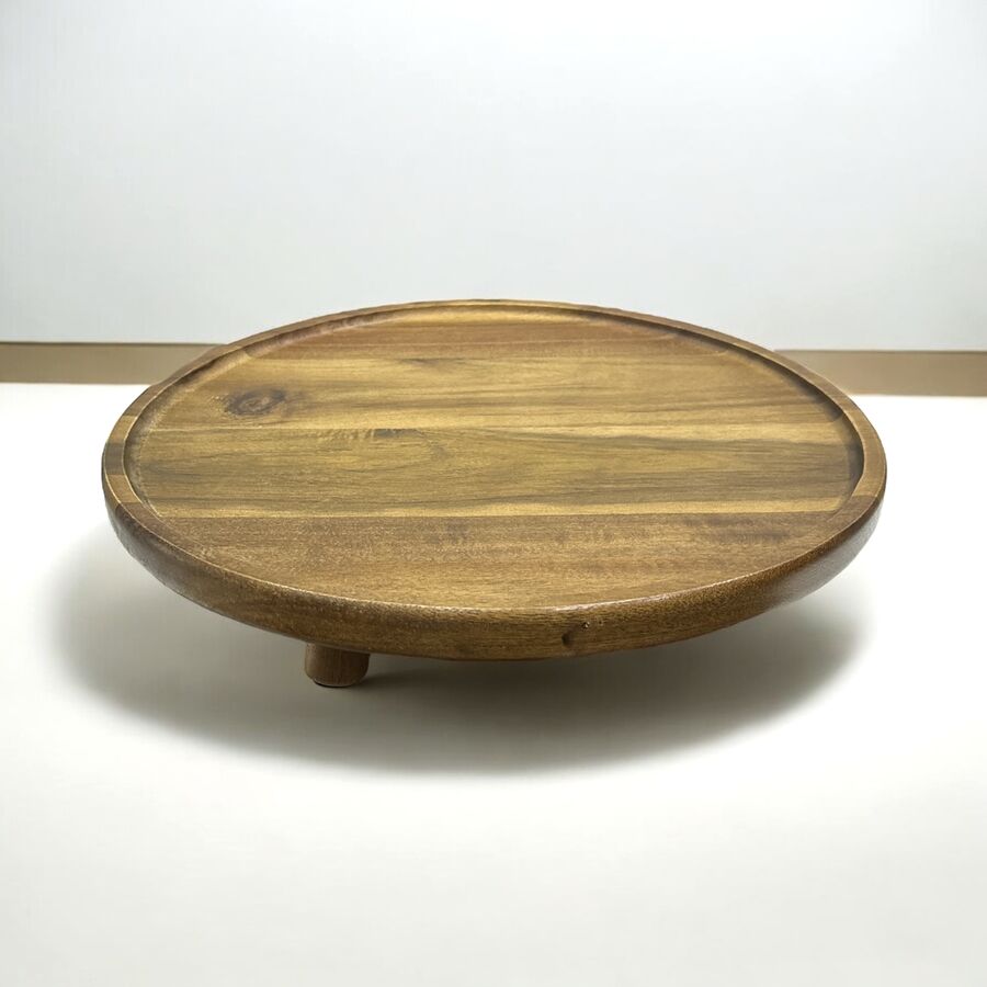 Akasya Ayaklı Yuvarlak Büyük Servis - 25532