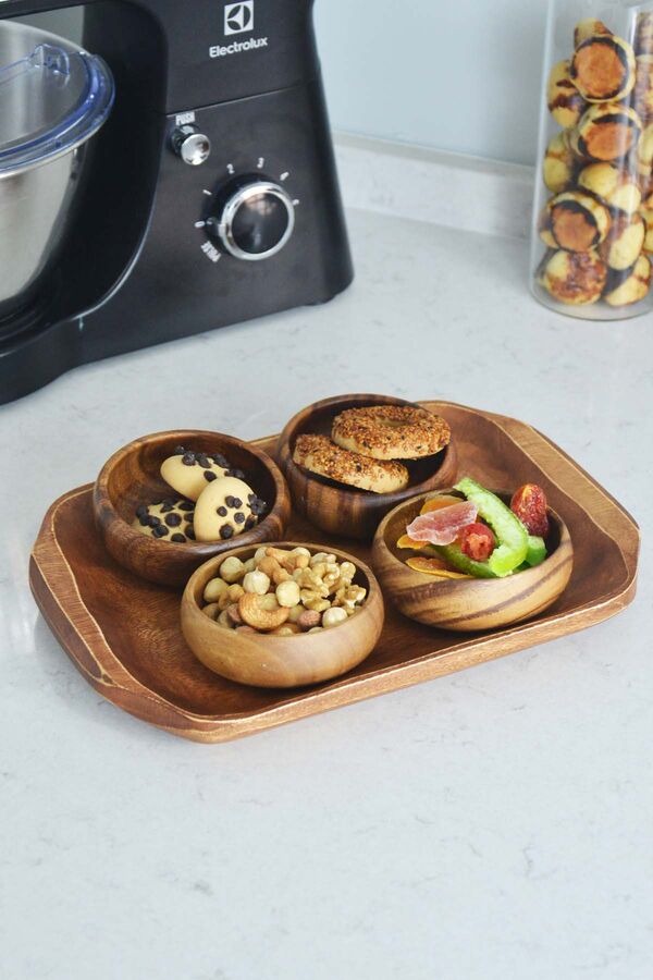 Akasya - 5 Parça Tepsi ve Çerez Sunum Seti - WD-25