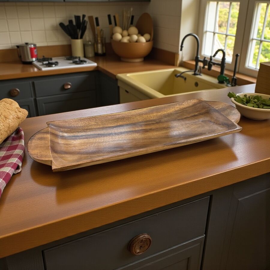 Akasya Servis Tepsi Büyük - 8012