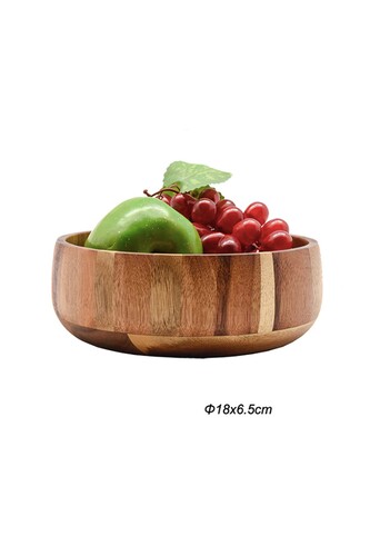 SepetçiBaba - Akasya Yuvarlak Dekoratif Sunum Kasesi 18*6.5 - 09518 