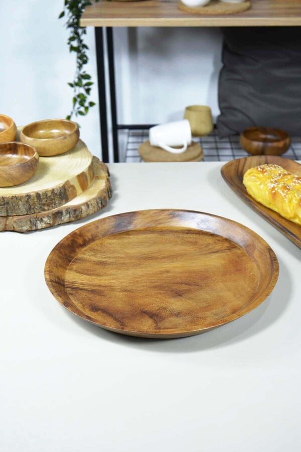 Akasya Yuvarlak Sunum Tabağı Büyük Boy