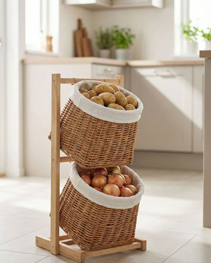 Alessi - 2 Katlı Hasır Sebzelik Meyvelik - S120