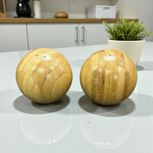 SepetçiBaba - Bambu - 2'li Topt Tuzluk Biberlik