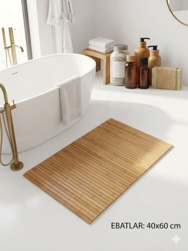 Bambu Banyo Kyadırmaz Paspas 60x40 Cm - 2026-32 - 2