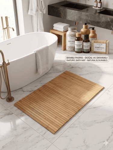 Bambu Banyo Kyadırmaz Paspas 60x40 Cm - 2026-32