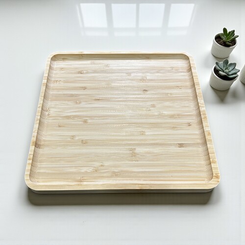 SepetçiBaba - Bambu Yemek Tabağı Kare 25 Cm - 63