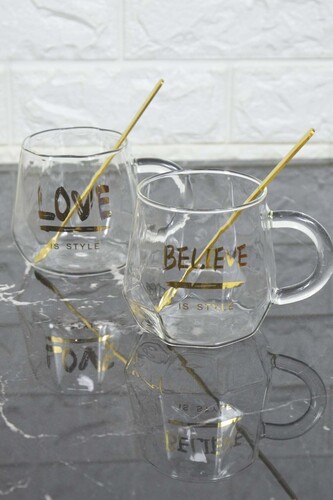 Believe - 2 Kişilik Cam Kupa Seti - 2