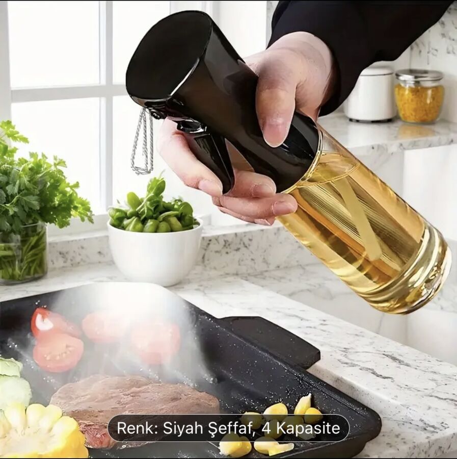 Cam Sprey Şişe Yağdanlık Airfryer Püskürtmeli Yağlık Fısfıs Püskürtücü Asorti Renk - 513