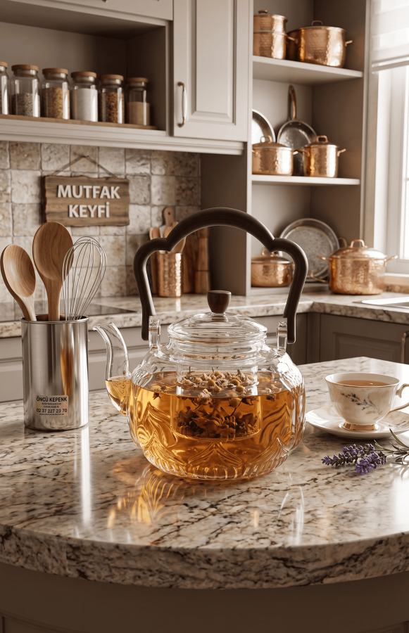 Dora 1200 Ml Isıya Dayanıklı Cam Demlik Akasya Saplı - 104 - 1