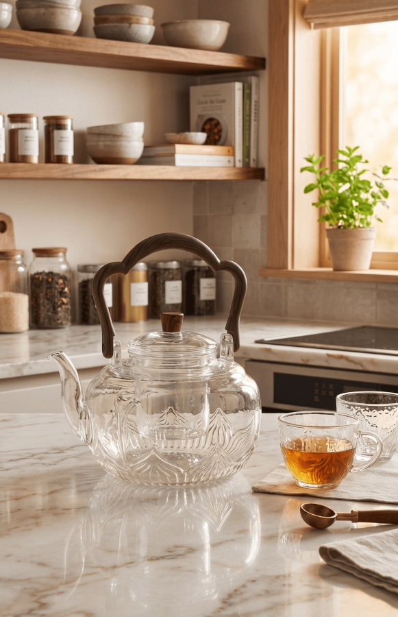Dora 1500 Ml Isıya Dayanıklı Cam Demlik Akasya Saplı - 105 - 1