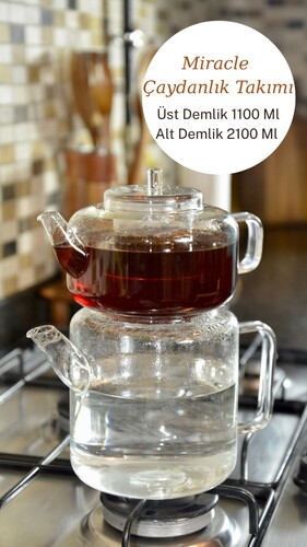 SepetçiBaba - Miracle -Borosilikat Cam Çaydanlık - C04
