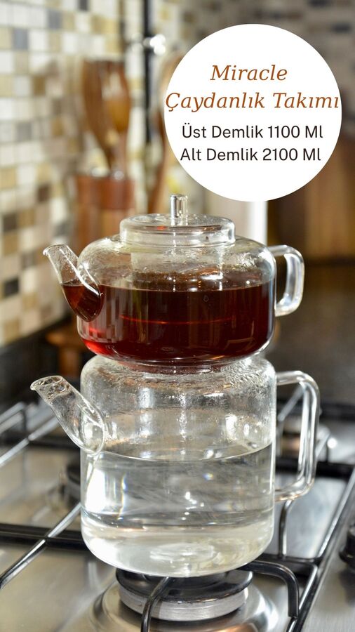 Miracle -Borosilikat Cam Çaydanlık - C04