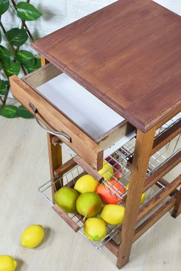 Fresh Kahverengi 4 Katlı Metal Sebzelik