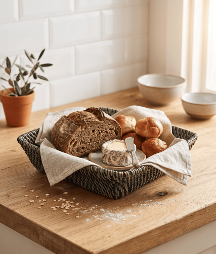 Rattan Ekmek Sepeti Kare LARGE - SR19