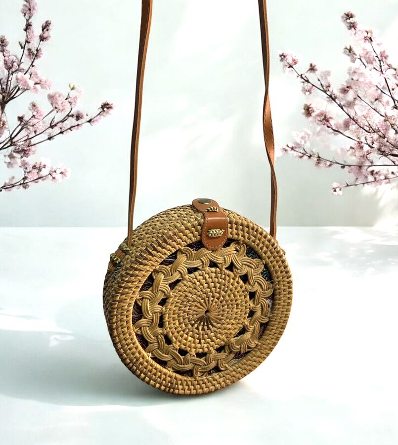 Rattan Hasır Omuz Çantası - SR1