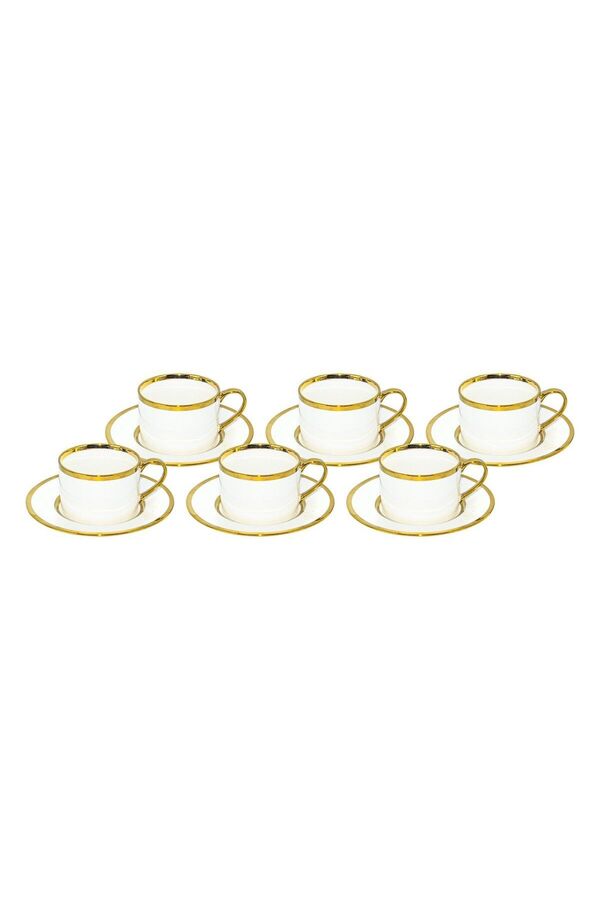 Vibe - 6 Kişilik Çay Fincan Takımı Altın Desenli